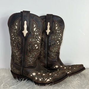 Lucchese Cowboy Western Boots Ladies Brown 6 B
